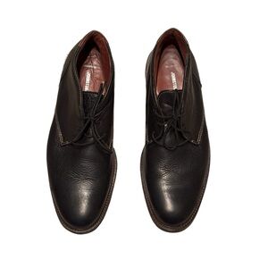 Johnston & Murphy Black Leather Copeland Lace Up Chukka Boots Rubber Sole Sz 11